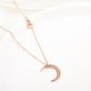 Simple and Personalized Niche Design Star Moon Necklace for Women's Rose Gold Short Collarbone Chain