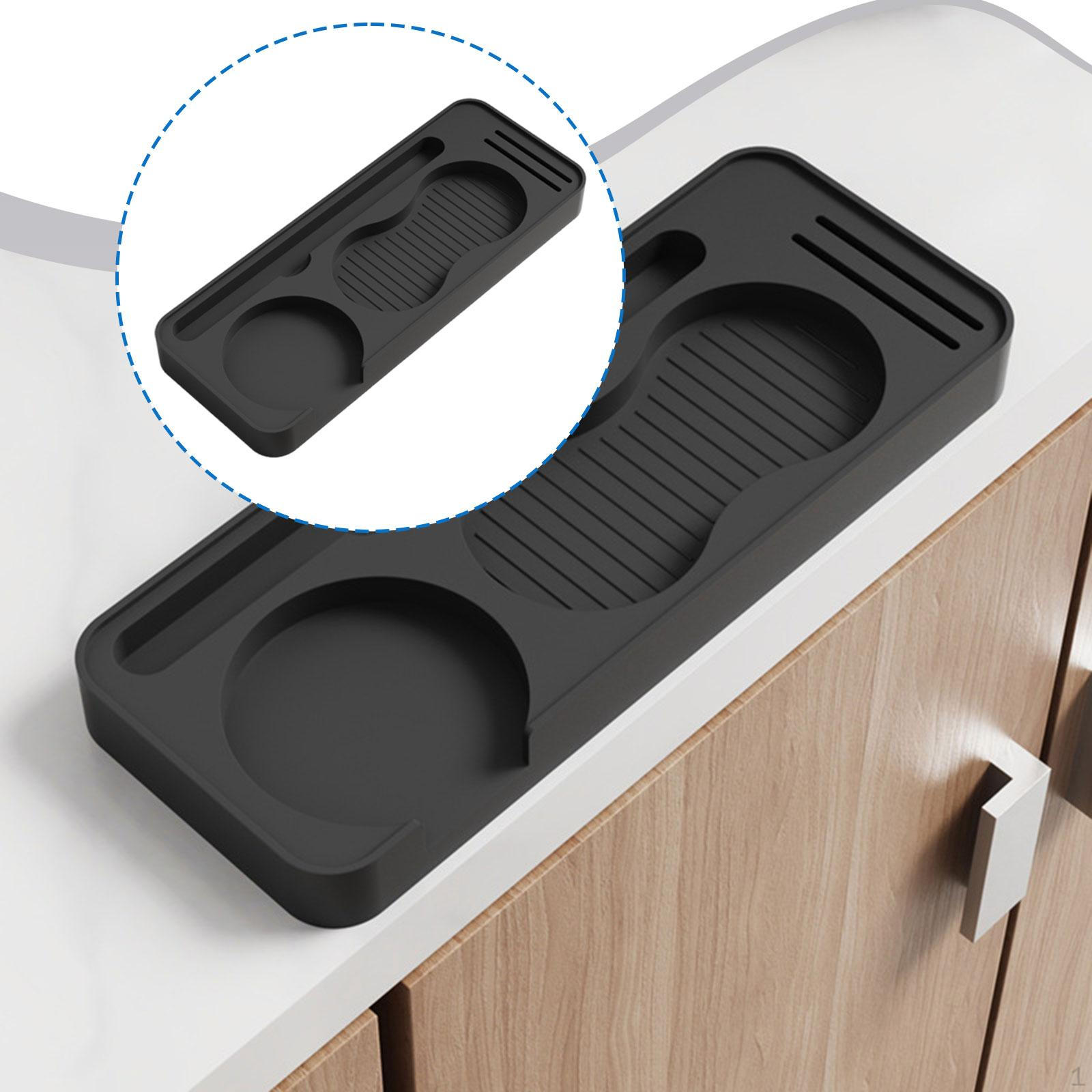 

Silicone Coffee Tamping Mat with Storage Heat Resistant Lightweight Multipurpose for Portafilter and чёрный