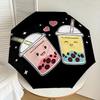 1pc Bubble Tea Pattern Umbrella Design Automatic Opening and Closing Umbrella, High-quality Travel Umbrella,  C1128094