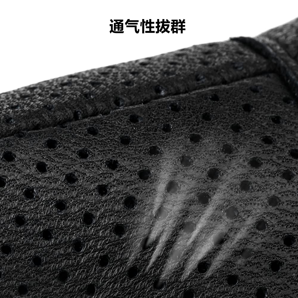 Genuine Leather Motorcycle Hard Touchscreen Size Gloves, Black, Goatskin, Protector, Compatible, L, Spring/Autumn