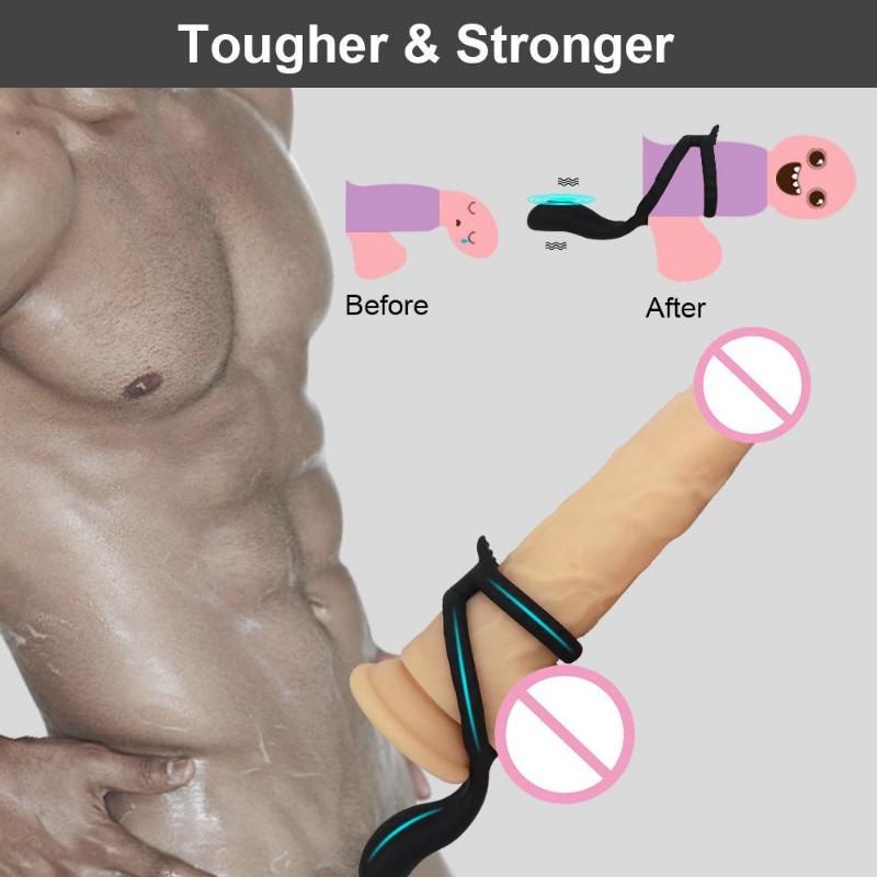 Neue Männliche Penis Ring Vibrator Slilicone Dual Cock Ring Perineum Stimulator Verzögerung Ejakulation Sex Spielzeug für Männer Paare Erwachsene Waren 18