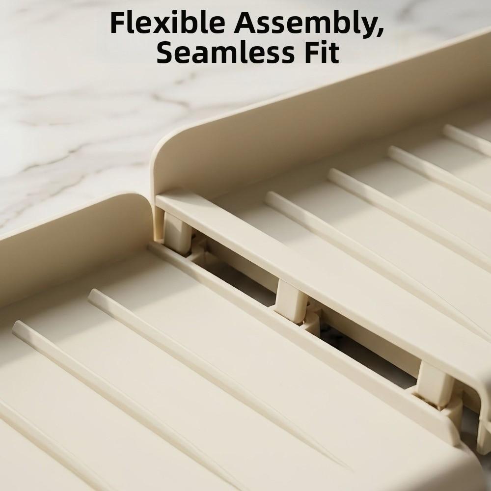 Connectable Water Blocking Board Non-Slip Flexible Sink Splash Guards Suction Cup Base Edge Water Blocking Silicone Drain Mat