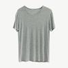 Camiseta masculina elástica de verão, macia, respirável, manga curta, camisetas para dormir, gola redonda, casual, básica, camiseta atlética, academia, treino, casa