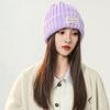 Alphabet Cloth Wool Hat Women's Autumn and Winter Face Small Windproof Ear Protection Cold Hat Fashionable Versatile Warm Knitted Hat