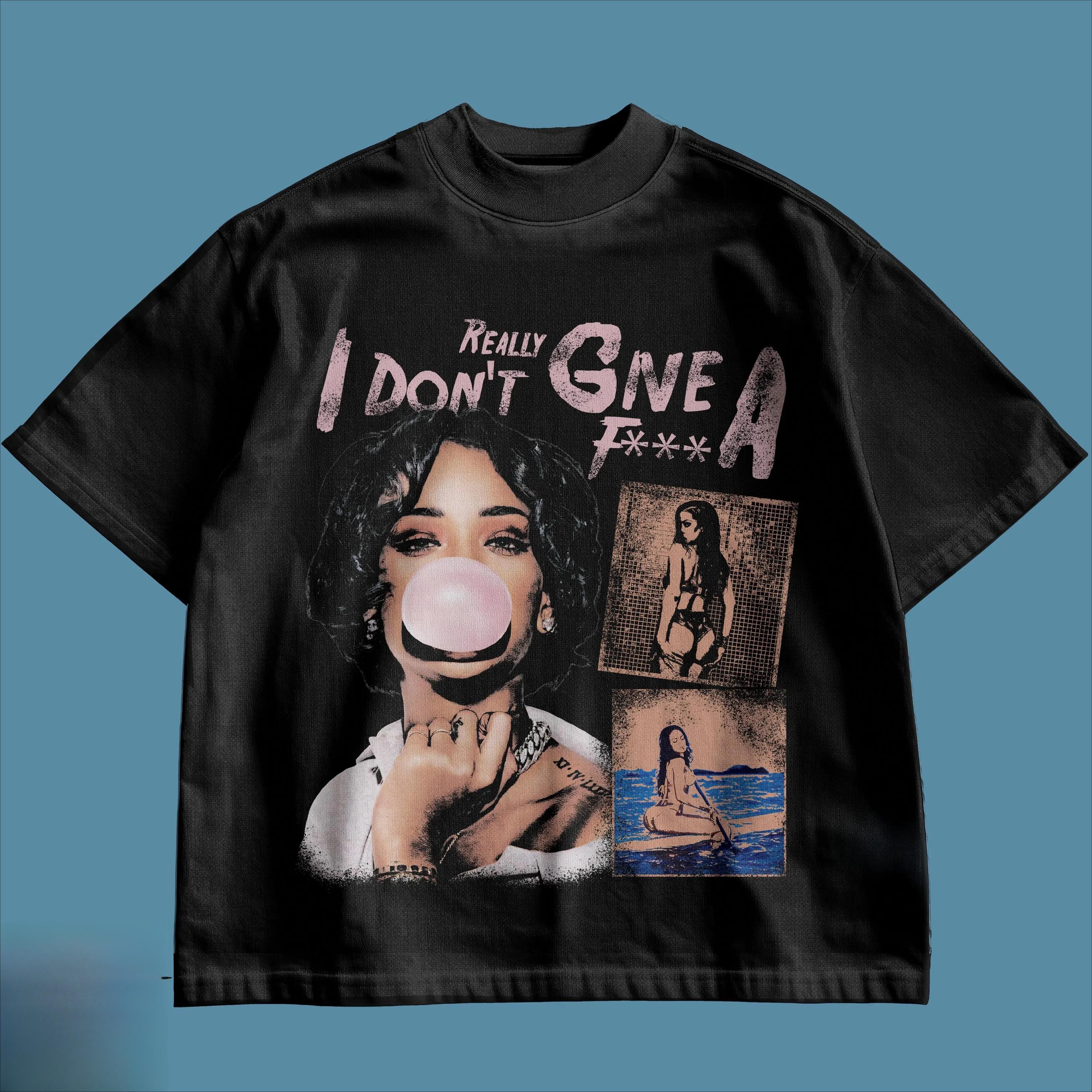 

Oversized Rapper Graphic TShirt Y2K Music Loose Casual TShirt Pure Cotton Couple Streetwear Shirt mens t shirts S