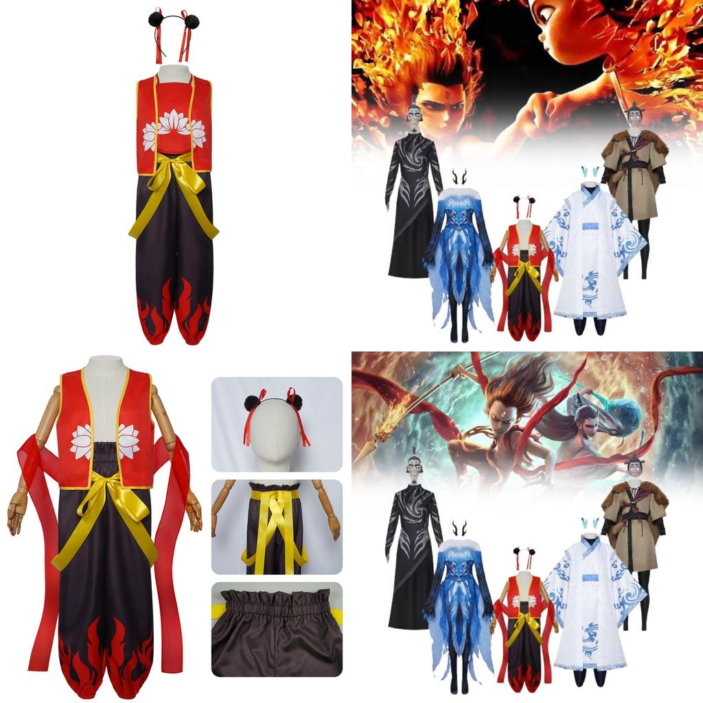 Nezha Cosplay Costume For Anime Roleplay With Soft Spandex Fabric For Teens And Adults