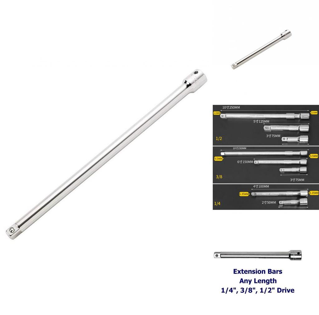 Chrome Vanadium Steel Extension Bar For Socket Wrench Variety Of Sizes Available