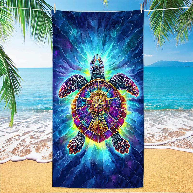 New Popular Marine Life Beach Towel Self-Delivery Warehouse Microfiber Quick-Drying Towel