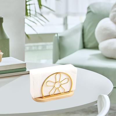 Kreativer Schreibtisch-Serviettenhalter mit Holzsockel für Zuhause und Küche