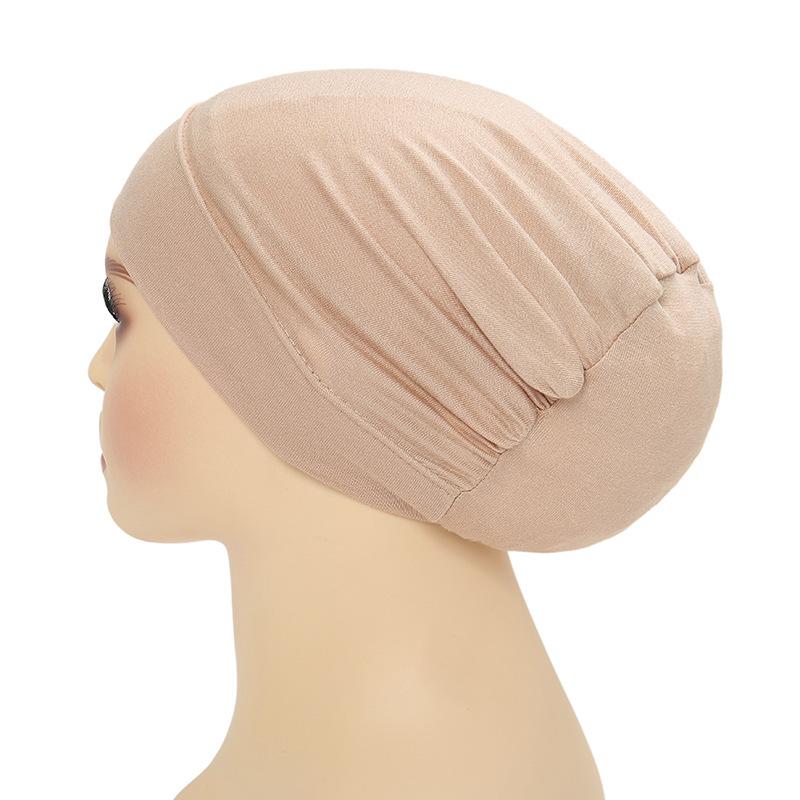 2024 New Soft Elastic Muslim Fashion Hijab Undercaps Women's Headscarf Hat Chemo Hats Hair Care Solid Color Turban Bonnet