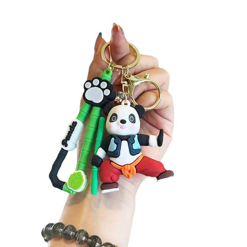 Kung Fu Panda Soft Rubber Keychain - Cute Schoolbag Ornament for Men & Women