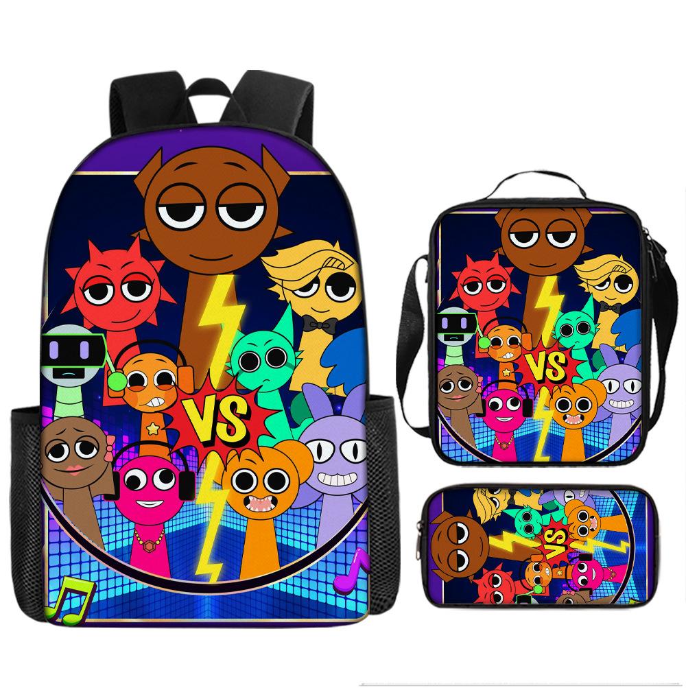 Sprunki Rhythm Box Backpack Primary School Third and Fourth Grades Lightweight Student School Bag