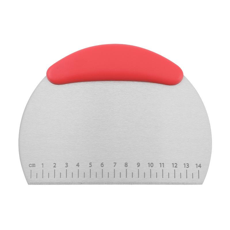 Household Stainless Steel Semicircular with Scale Baking Cutting Knife Cream Cake Flour Scraper