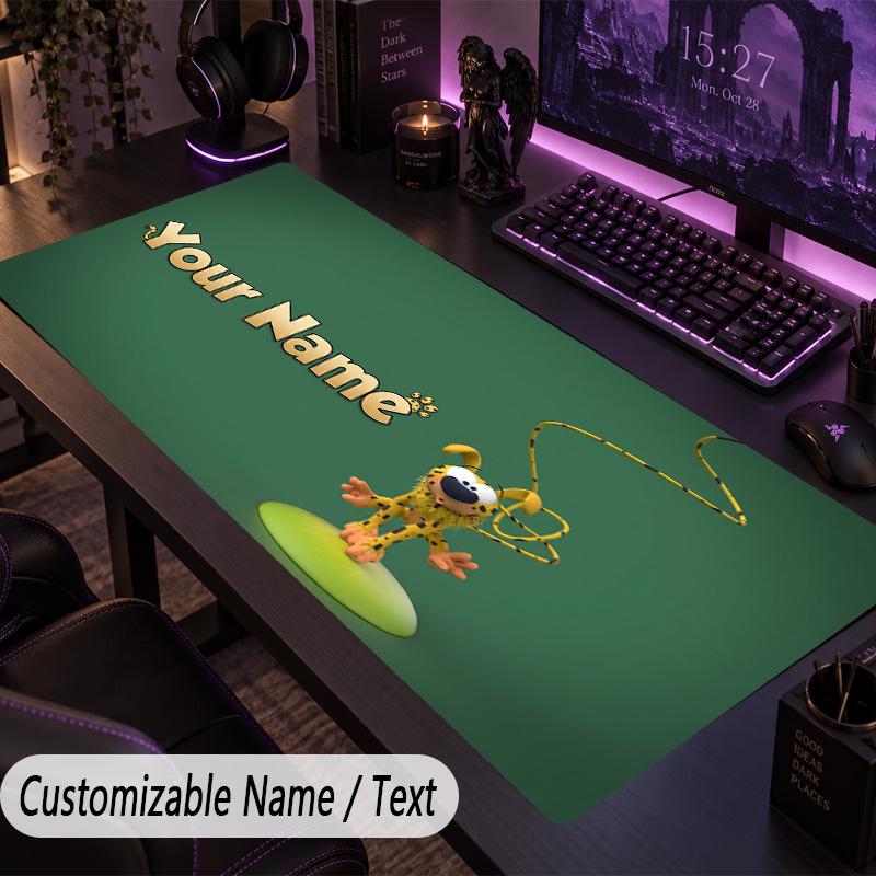 Custom Text Big Mousepad, Extended Desk Pad For Laptop Work GameMarsupilami