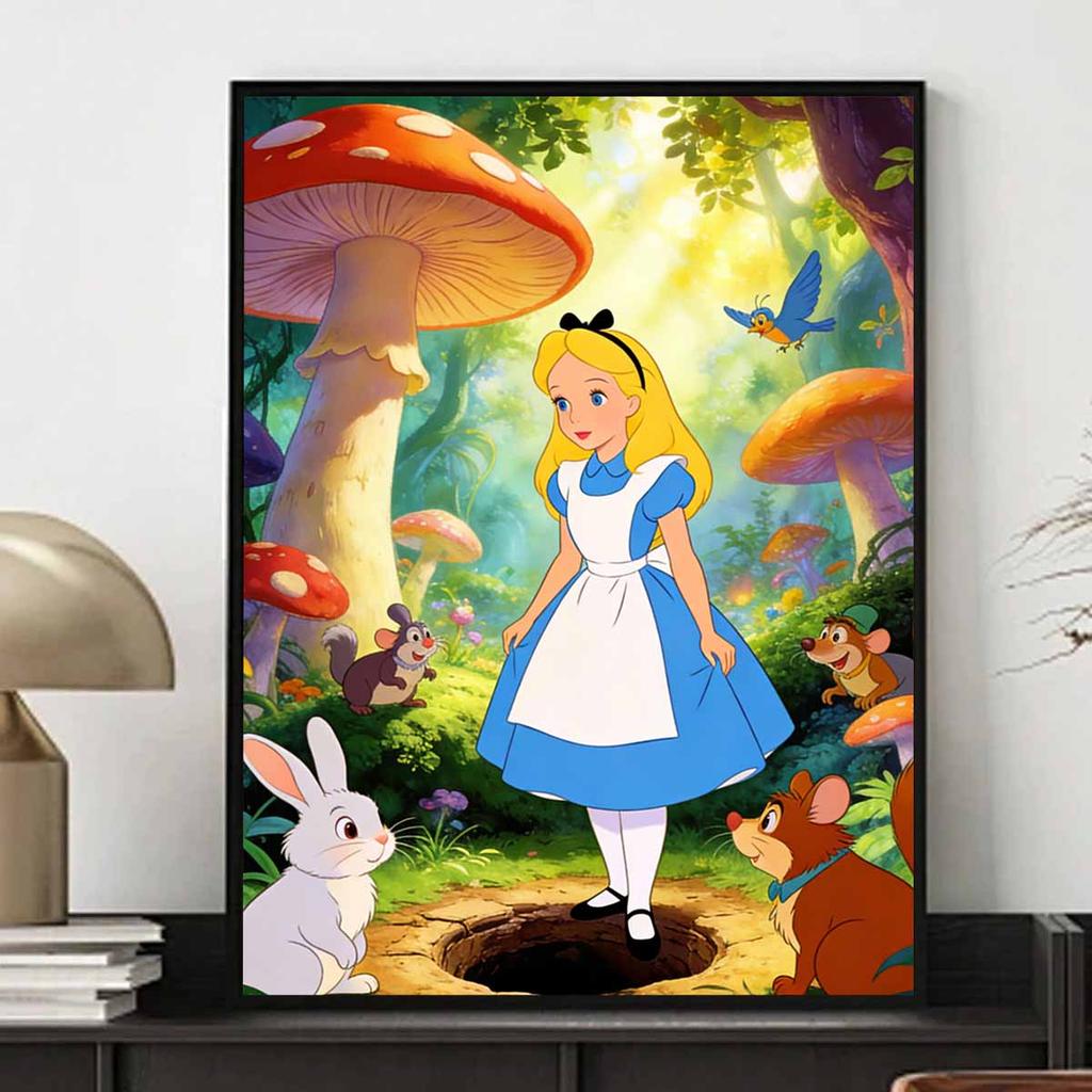 Disney Alicia en el País de las Maravillas pintura de diamantes hecha a mano diy mosaico arte pintura kit decoración del hogar