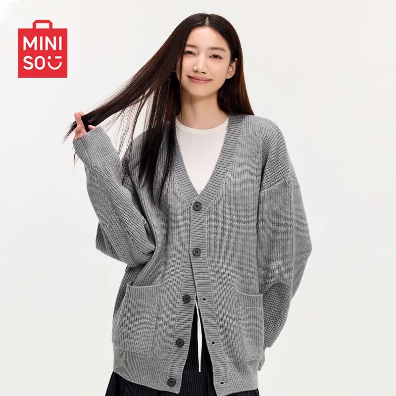 MINISO Men s V-Neck Knitted Cardigan 2XL