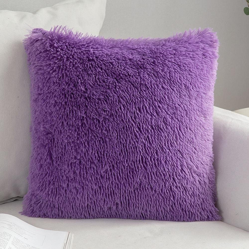 Solid Soft Fluffy Plush Cushion Cover Sofa Decorative Pillow Cover Home Pillowcase Shaggy Fur Cushion Cover Home Textile Decor