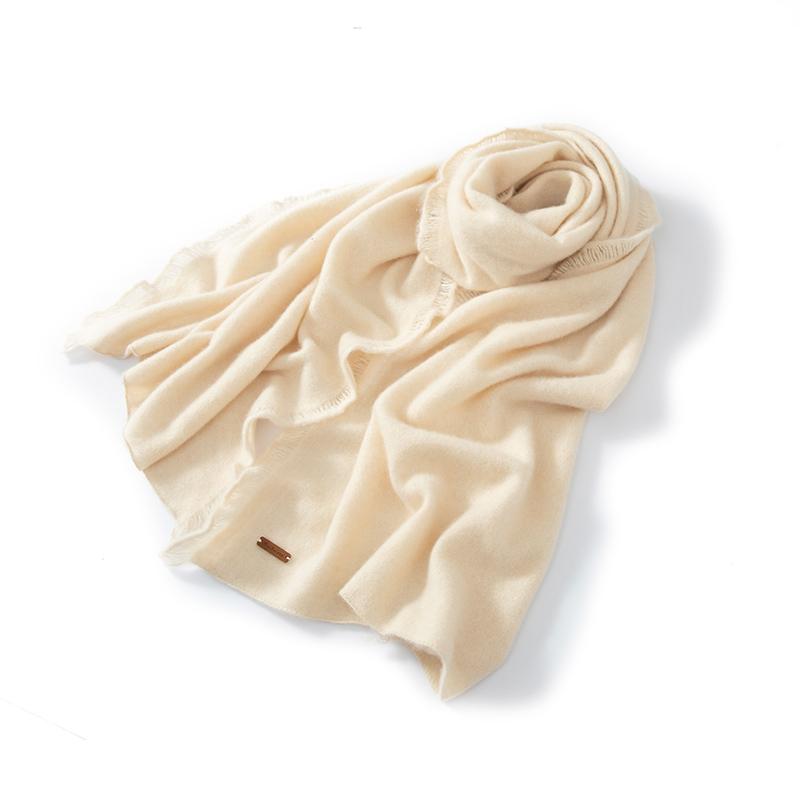 Women 100% Pure Cashmere Scarf Fringe Detail Winter Warm Soft Cozy Tassel Scarf Fashion Casual Wrap Cold Weather Accessory