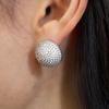 Exquisite Half-Round Rhinestone Earrings: Light Luxury & Unique Design for Women