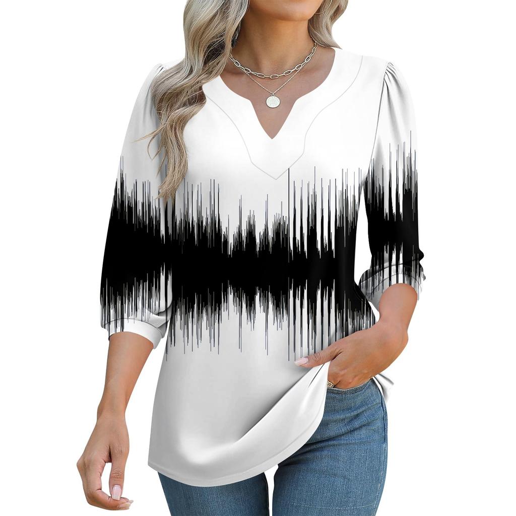 Women's 3/4 Sleeve Shirts Graphic Tees Shirts Casual Basic Tops Pullovers