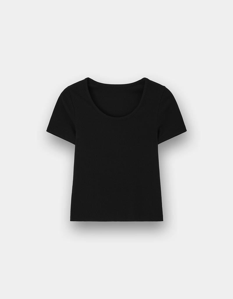 Giordano Ribbed U-Neck Short Sleeve Tee 325526 [3Color]