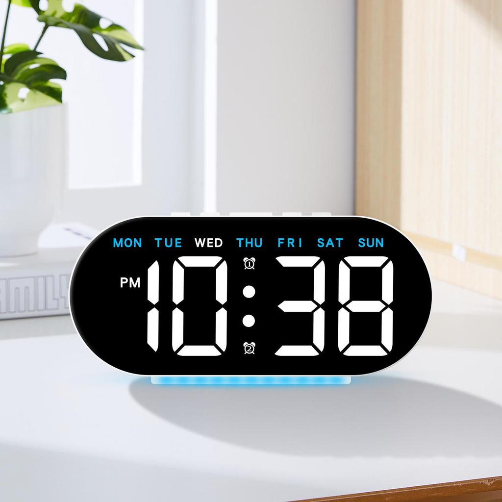 Multifunctional LED Alarm Clock with Large Screen & Atmosphere Light - Model GH8035