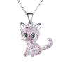 Women Fashion Pet Pendant Alloy Color Matching Color Matching Cat Necklace Jewelry