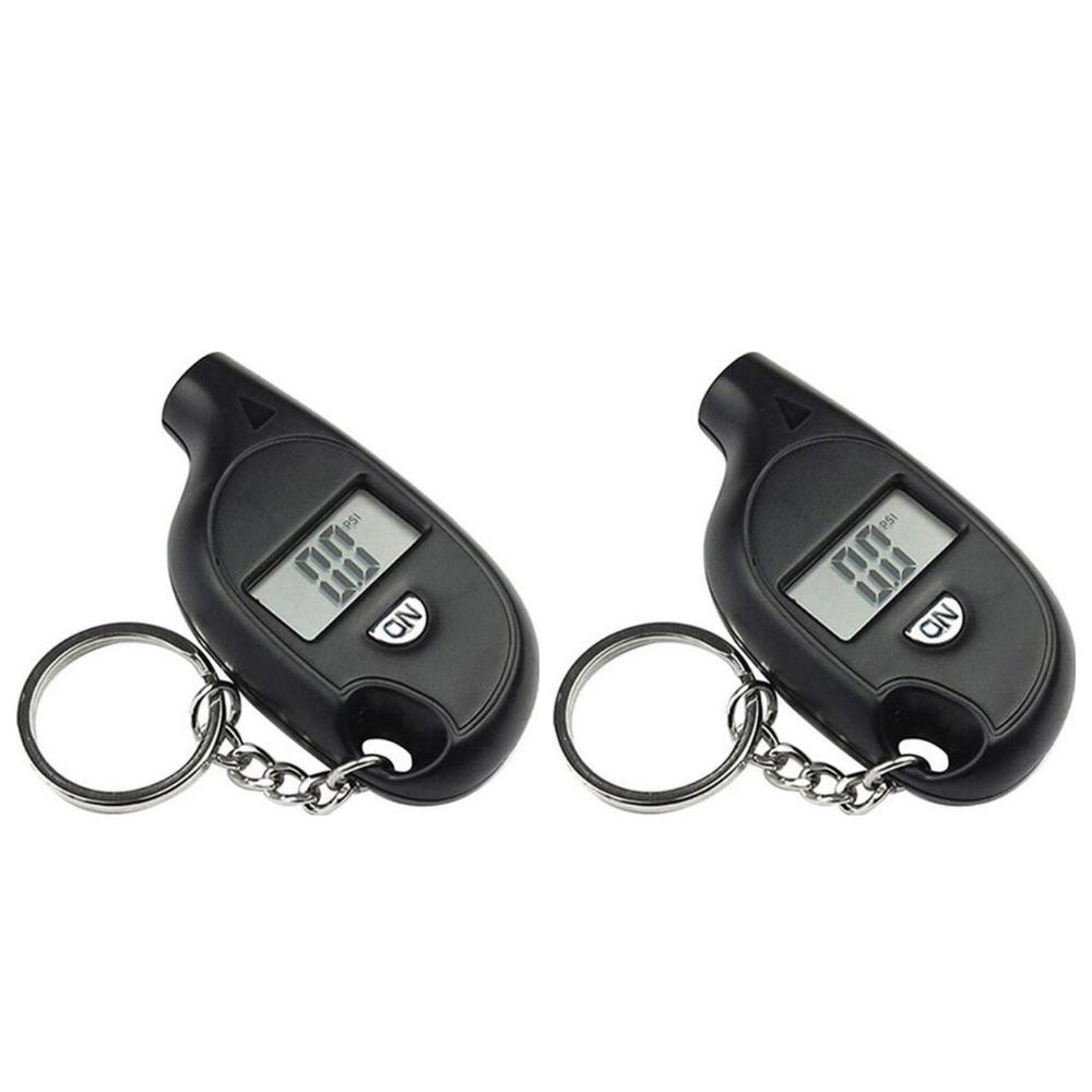 1-20 st Mini Nyckelring Däcktrycksmätare Digital LCD-display Hög Noggrannhet Bärbar Bil Däcktryckstestare med Nyckelring