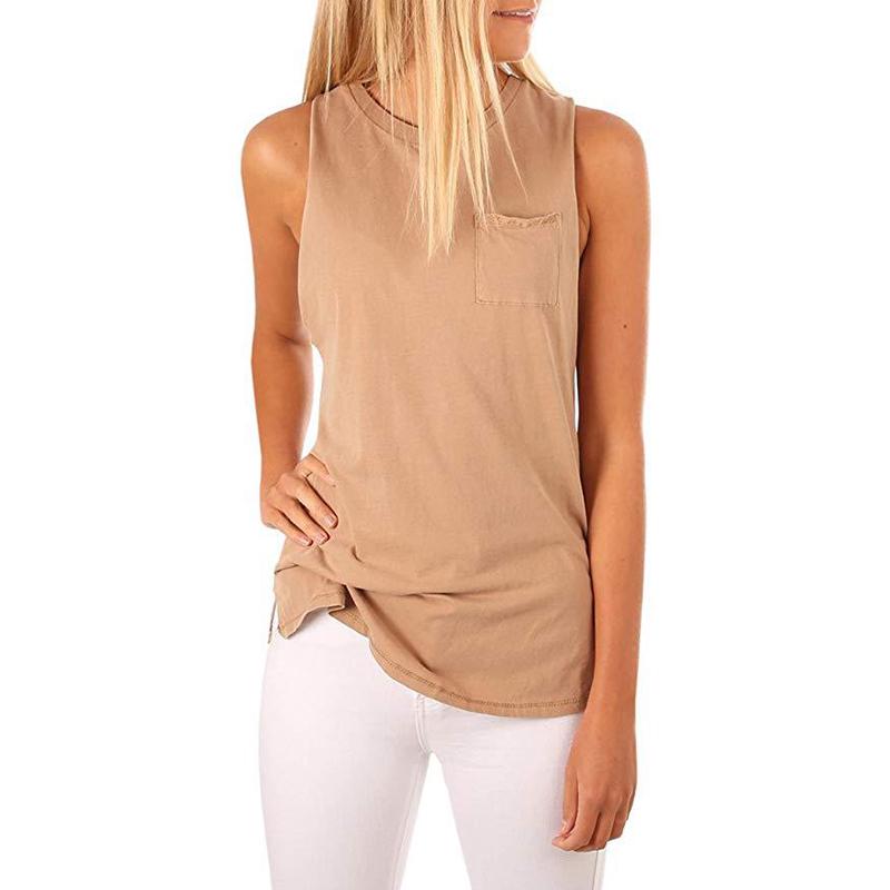 Buy Summer Sleeveless Tops Women Sexy Round Neck Casual Slim Fit Vest
