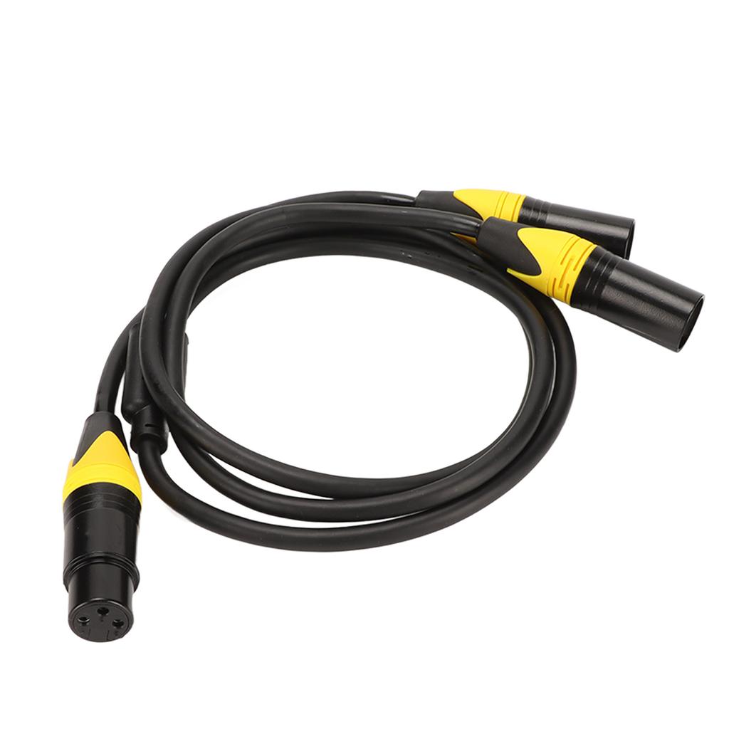 XLR-Splitterkabel, weiblich auf zwei männliche 3-polige geräuschlose XLR-Y-Kabel mit geringem Verlust für Mikrofon-Lautsprecher-Mixer