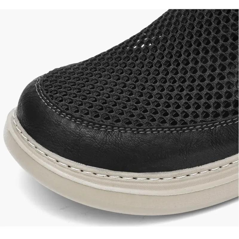 Men's Sporty Breathable Mesh Shoes Lightweight Comfortable Casual Slip-On Summer Shoes Round Toe Non-Slip Rubber Outsole