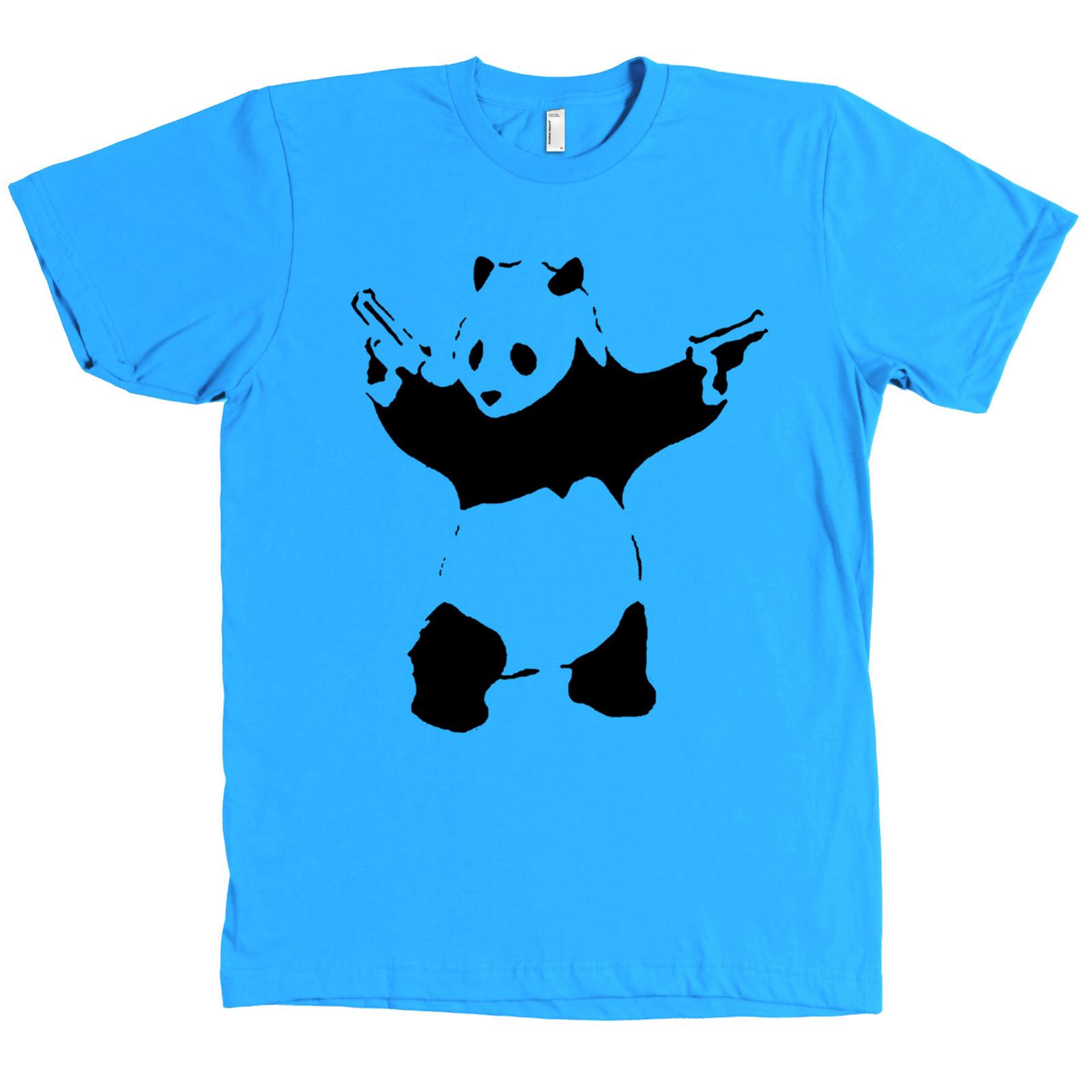 Banksy Panda With Guns Stencil Bella + Canvas Shirt - MANY COLORS S разноцветный