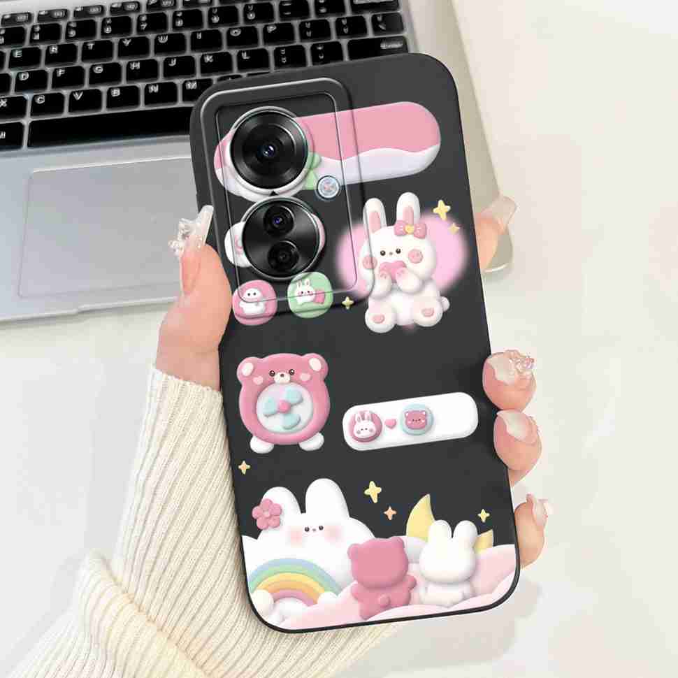 For Oppo Reno11 F 5G CPH2603 Case Cute Cartoon Printed Cherries Soft Silicone Cover For Oppo F25 Pro 5G 6.7" Phone Cases Coque