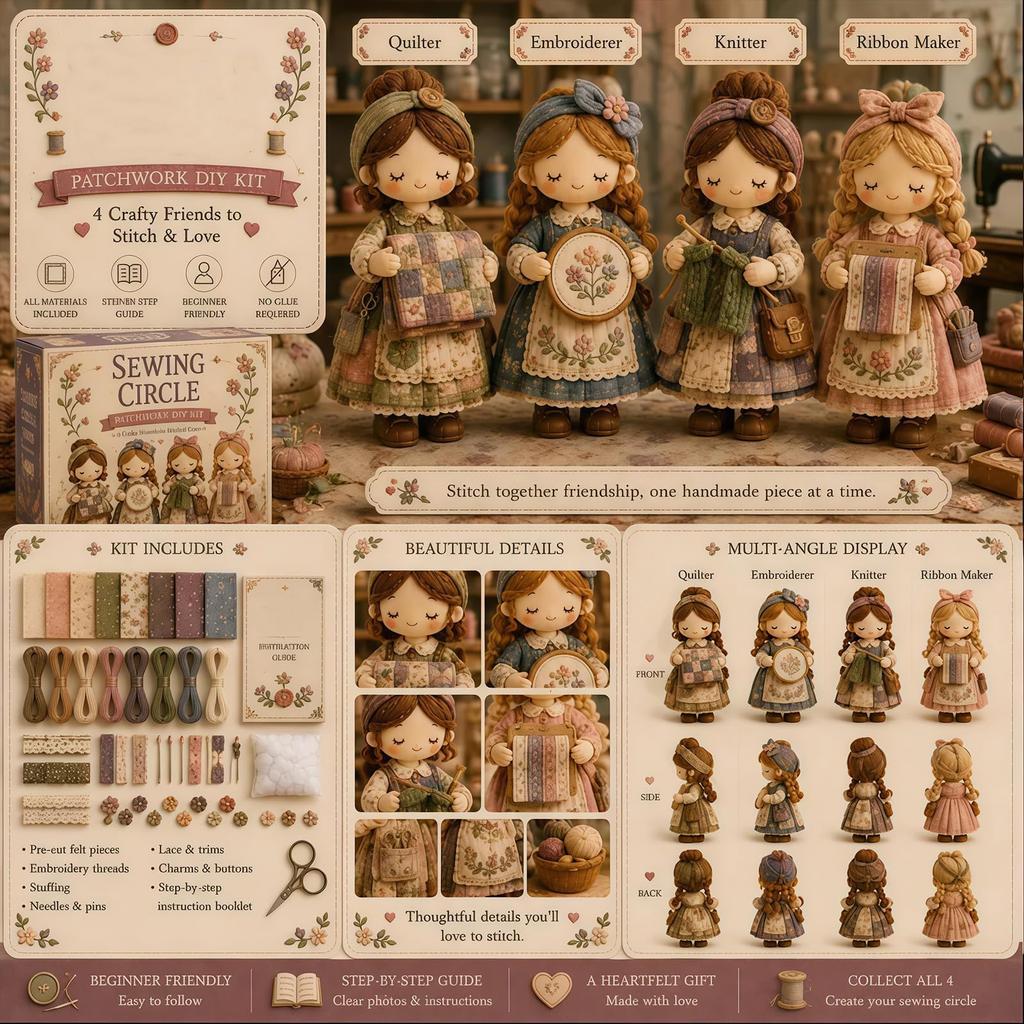 DIY Patchwork Puppen-Set für Mädchen Kreatives Nähset