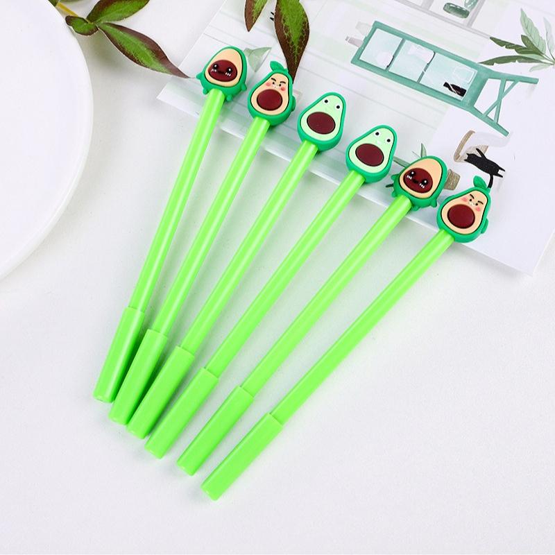 10 Pcs Avocado Fruit Gel Pen 0.5mmCarbon Black Quick Drying Stationery Office School Supplies Gifts Sweet Lovely Pretty Creative Back To School Season