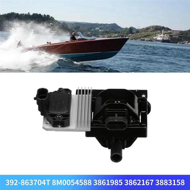 Ignition Coil Module Assembly 392-863704T 8M0054588 3861985 3862167 3883158 For Mercruiser V6 V8 4.3 5.0 Volvo Penta-M53K