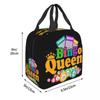 Bolsa de almuerzo térmica aislada personalizada para amantes del juego Bingo Queen, contenedor de almuerzo reutilizable para mujer, caja de alimentos multifunción para picnic al aire libre