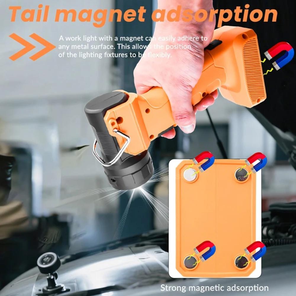 Magnetische Arbeitsleuchte Wiederaufladbare Superhelle LED-Taschenlampe mit Clip Tragbare Taschenlampe für Camping Outdoor Notfallarbeit