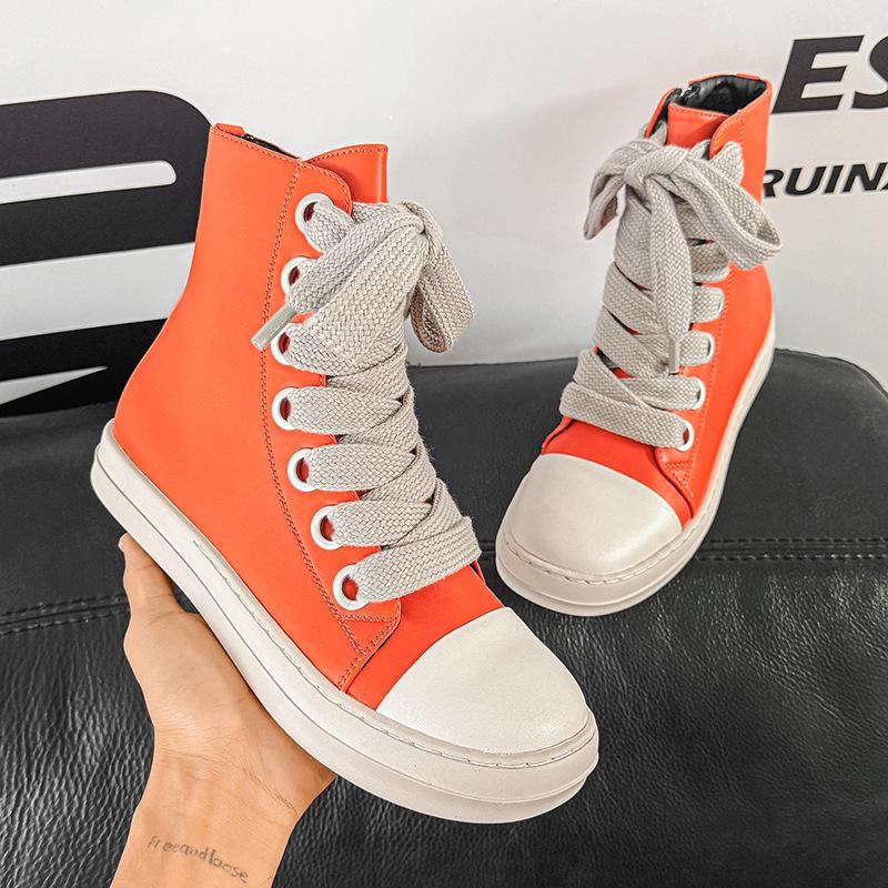 

Мужские высокие кеды из парусины - Толстая подошва, стиль Мартин 2025, Большой размер, Повседневный дизайн для пары 37 оранжевый