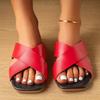 Fashion Women's Slippers 2025 New Fashion Summer Non-smooth Flat Sandals Cross Belt Roman Flip Flops Women's Shoes Zapatos De Mujer