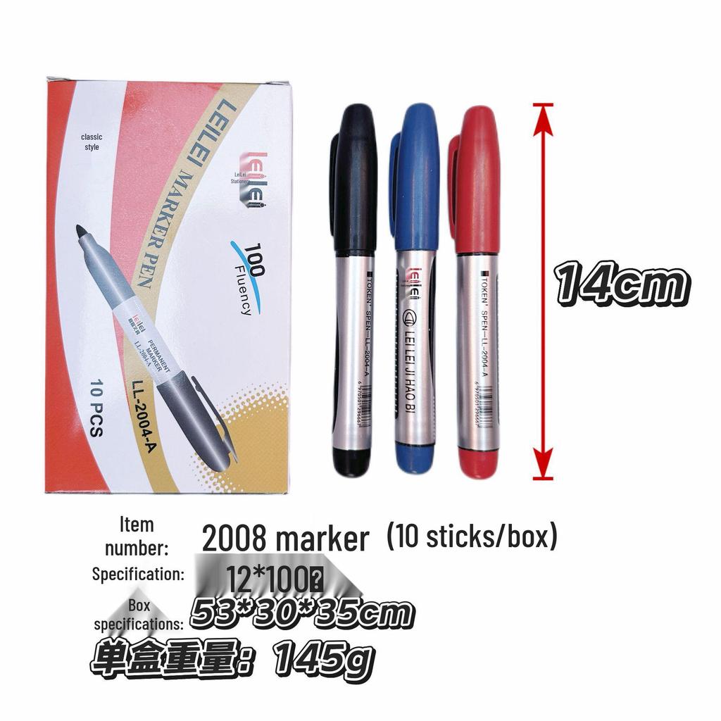 Large Capacity Waterproof Oily Marker Pen - Quick-Drying, Fade-Resistant, Multiple Colors for Office Logistics.
