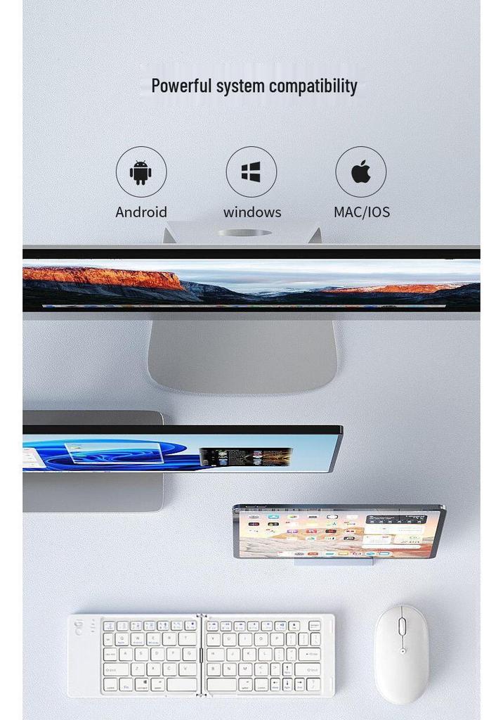 Folding Bluetooth Keyboard & Mouse Set for iPad/Tablet
