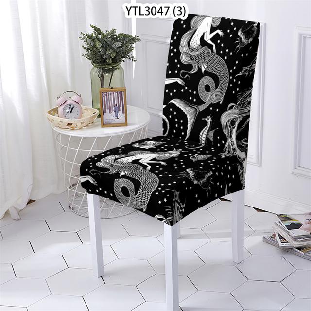 Bürostuhlbezug im Ozean-Tier-Stil, Stretch-Stühle, Küchenstuhlbezug, Pflanzenkorallenmuster, Stuhlbezug für Zuhause