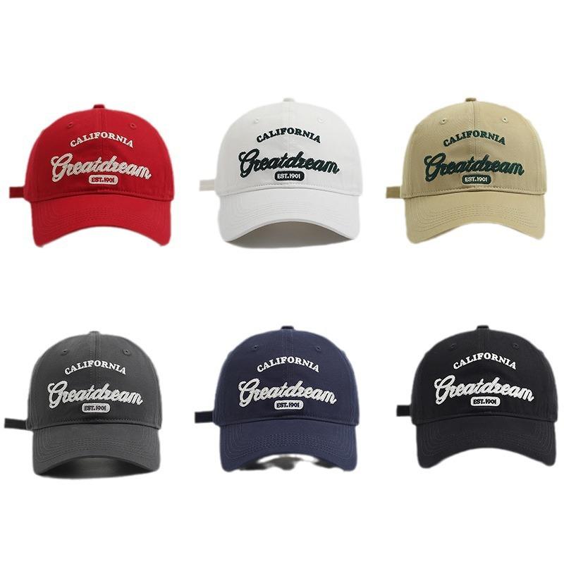 New Style, Embroidered Letters, Solid Color, Soft Top Baseball Cap, Women's, Fashionable Sun Hat, Couple's Hat, Small Face, Duckbill Cap