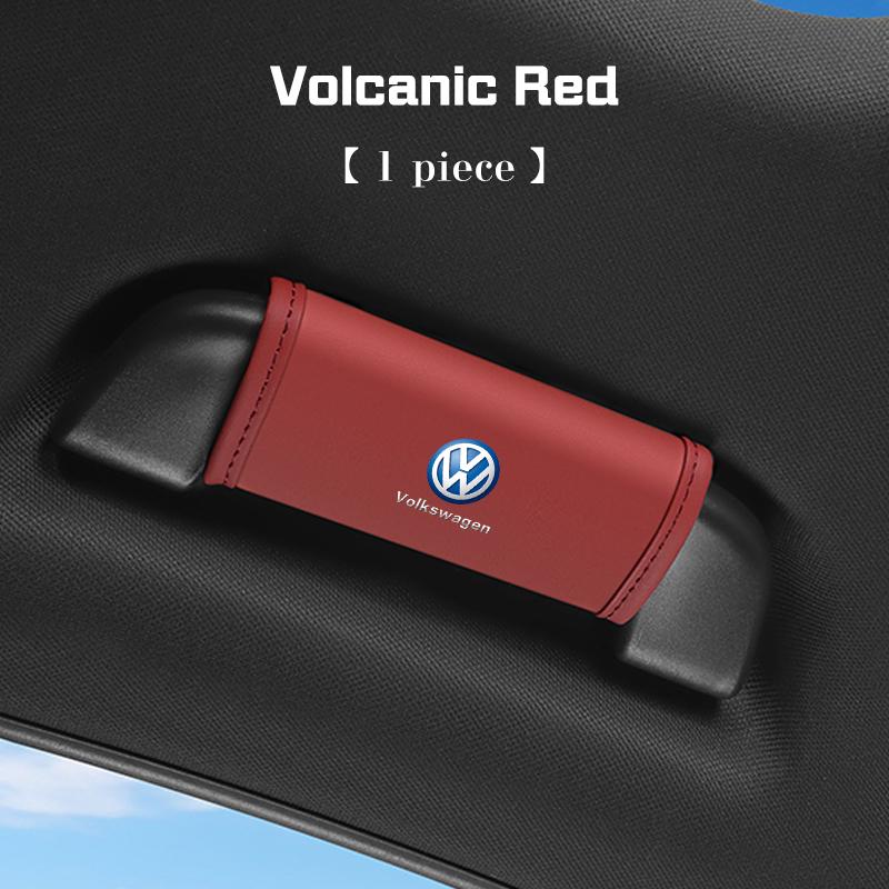 For VW R Leather Car Roof Handle Protective Cover Pull Gloves Accessories Arteon CC Passat Polo Golf Magotan Jetta T-Roc Taigo Zj3