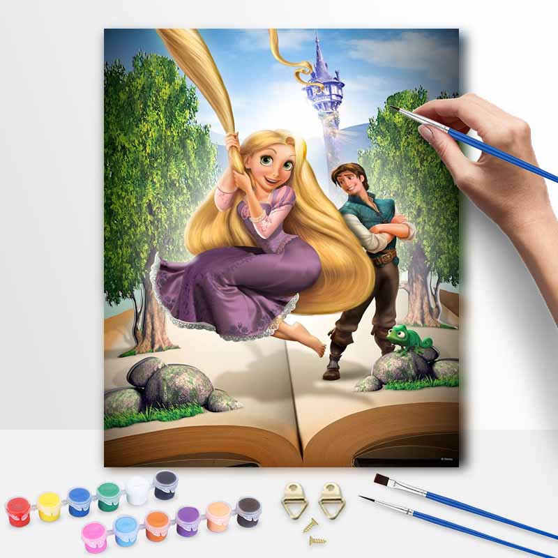 Disney Rapunzel DIY Oil Painting Art Painting Kit Home Wall Decor Handmade Gift for Princess Fans Home Art Painting Decor Wall Gift