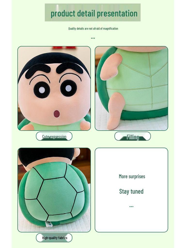 Adorable Crayon Shin-chan Turtle Plush Pillow Toy - Perfect Gift for Kids