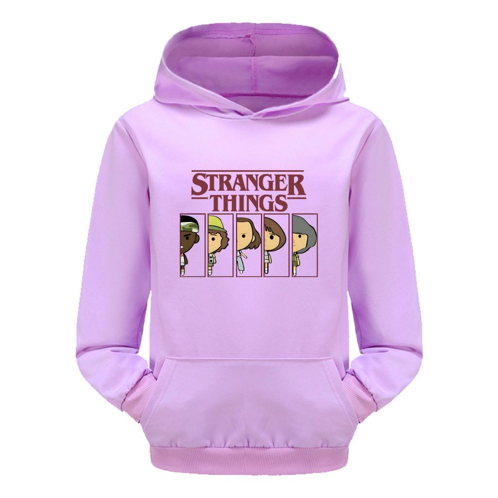 5248 Kids Boys Girls Stranger Printed Casual Long Sleeves Hoodies Top
