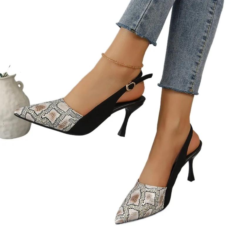 Fashion 2025 Summer Mixed Colors Women's Slingbacks High Heels Pointed Toe Thin Heels Buckle Strap Pumps for Fashion Dress Party Sandals