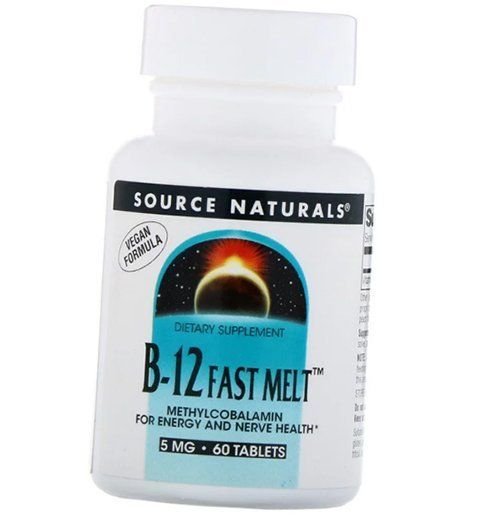 

Vitamin B12, Methylcobalamin, B-12 Fast Melt 5, Source Naturals 60 tabs (36355106) 60tab